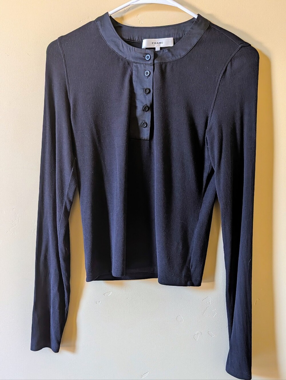 Frame Brand Ribbed Henley Top - Picture 9 of 11